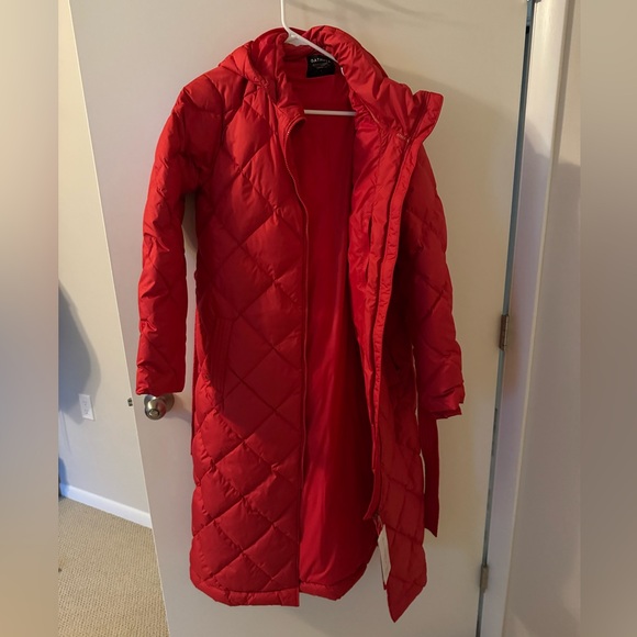 Athleta Vibrant Red Down Duster Coat - Picture 1 of 4